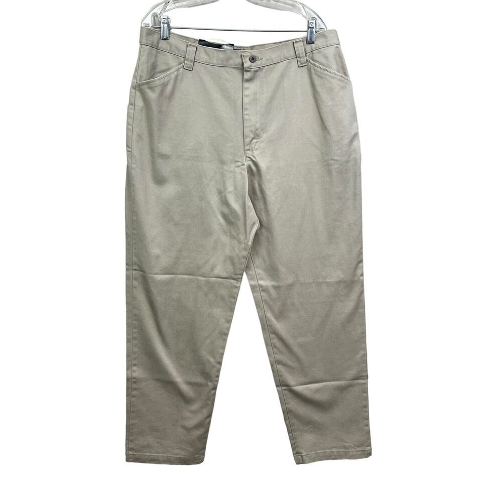 Lee Riders Womens Casuals Pants Eased Fit Pockets High Rise Khaki Beige SZ 18M*